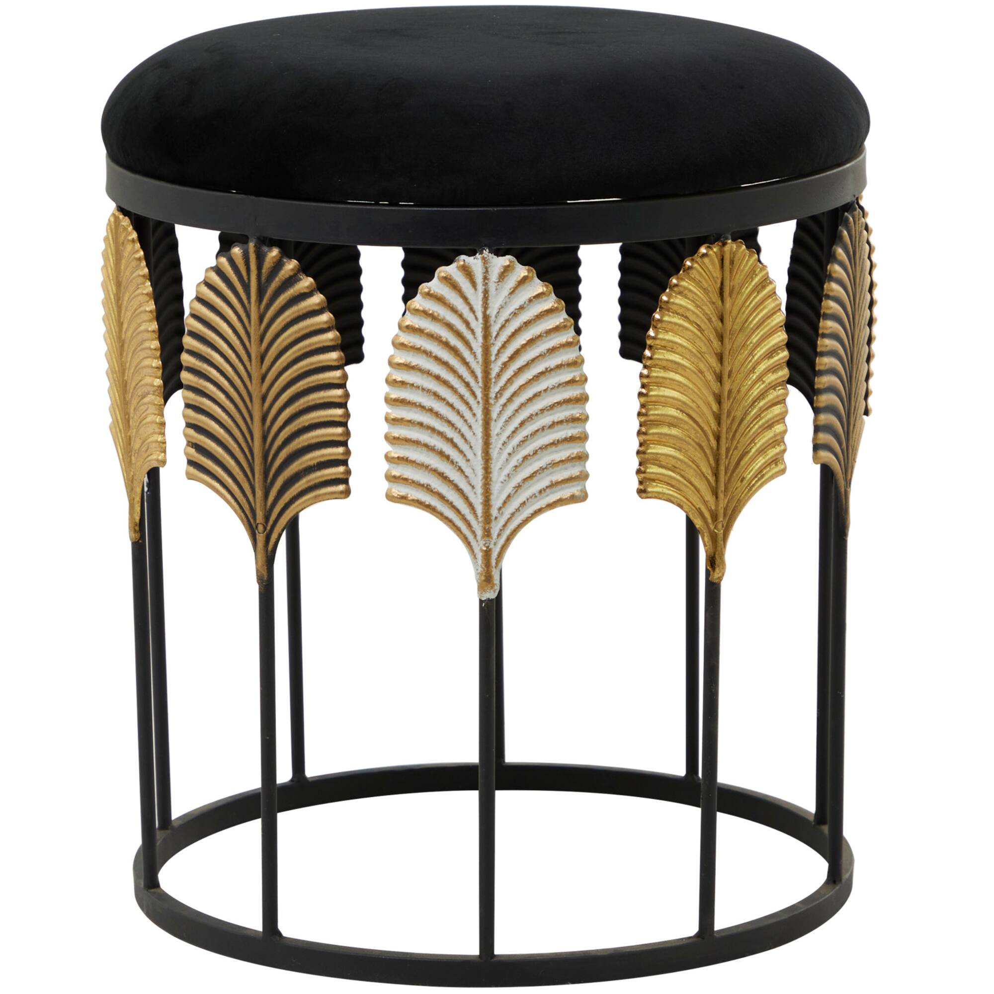 19" Black Metal Contemporary Stool